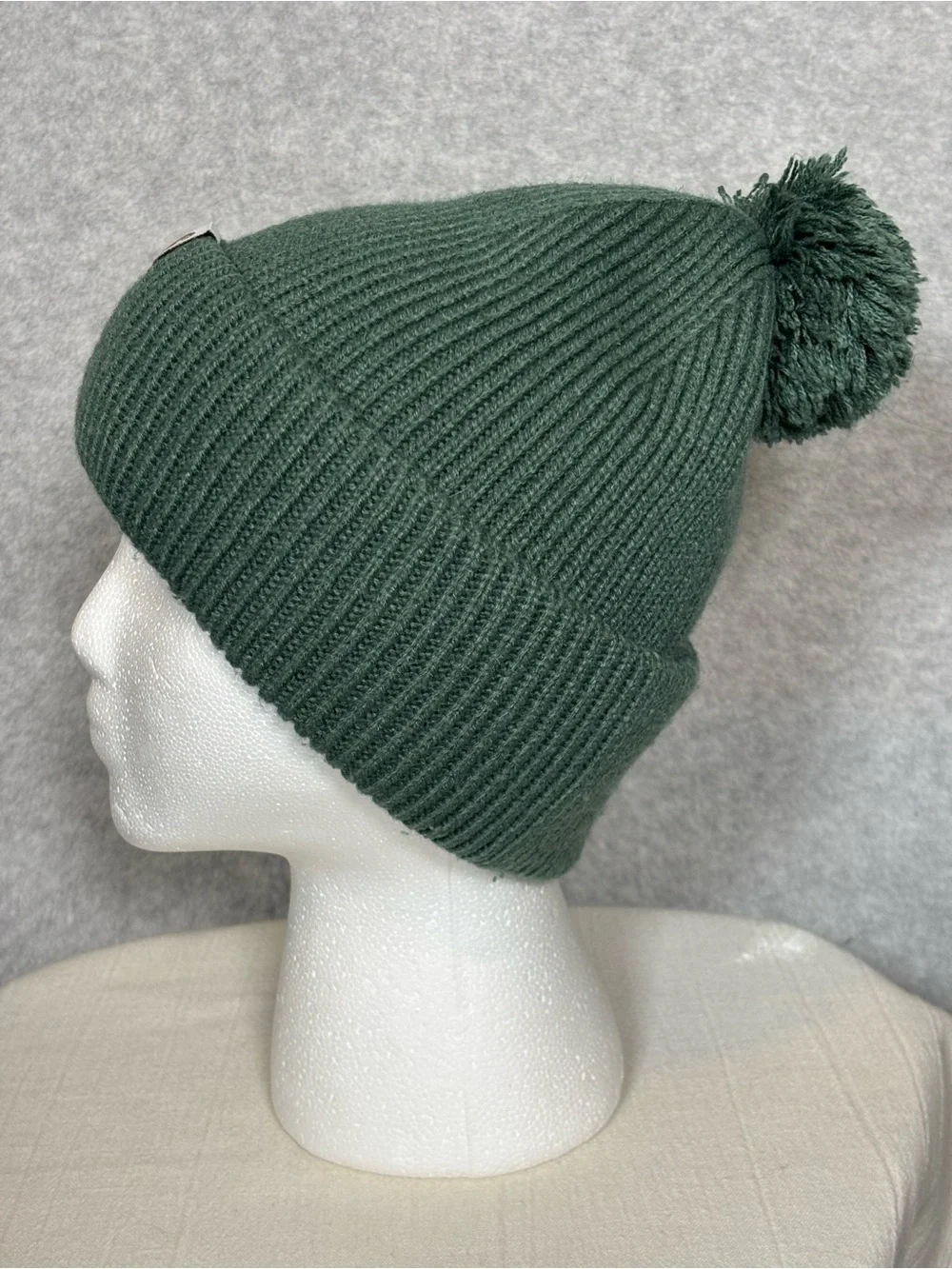 Carhartt Knit Pom-Pom Cuffed Beanie Hat-Green-Women One Size